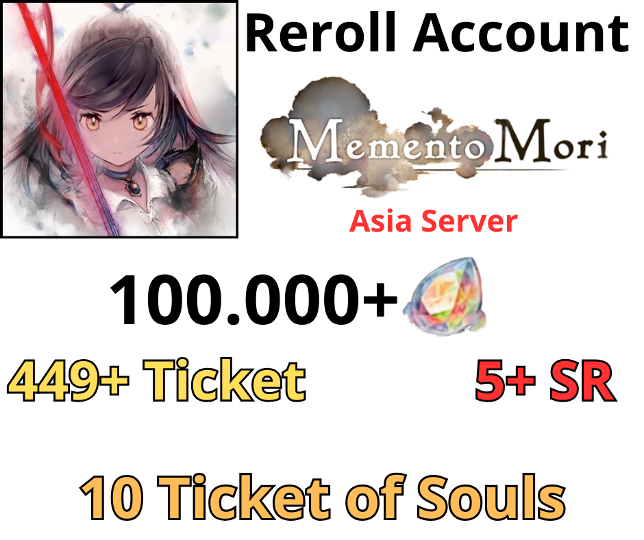 100000+ Gems | Memento Mori Starter Reroll Account